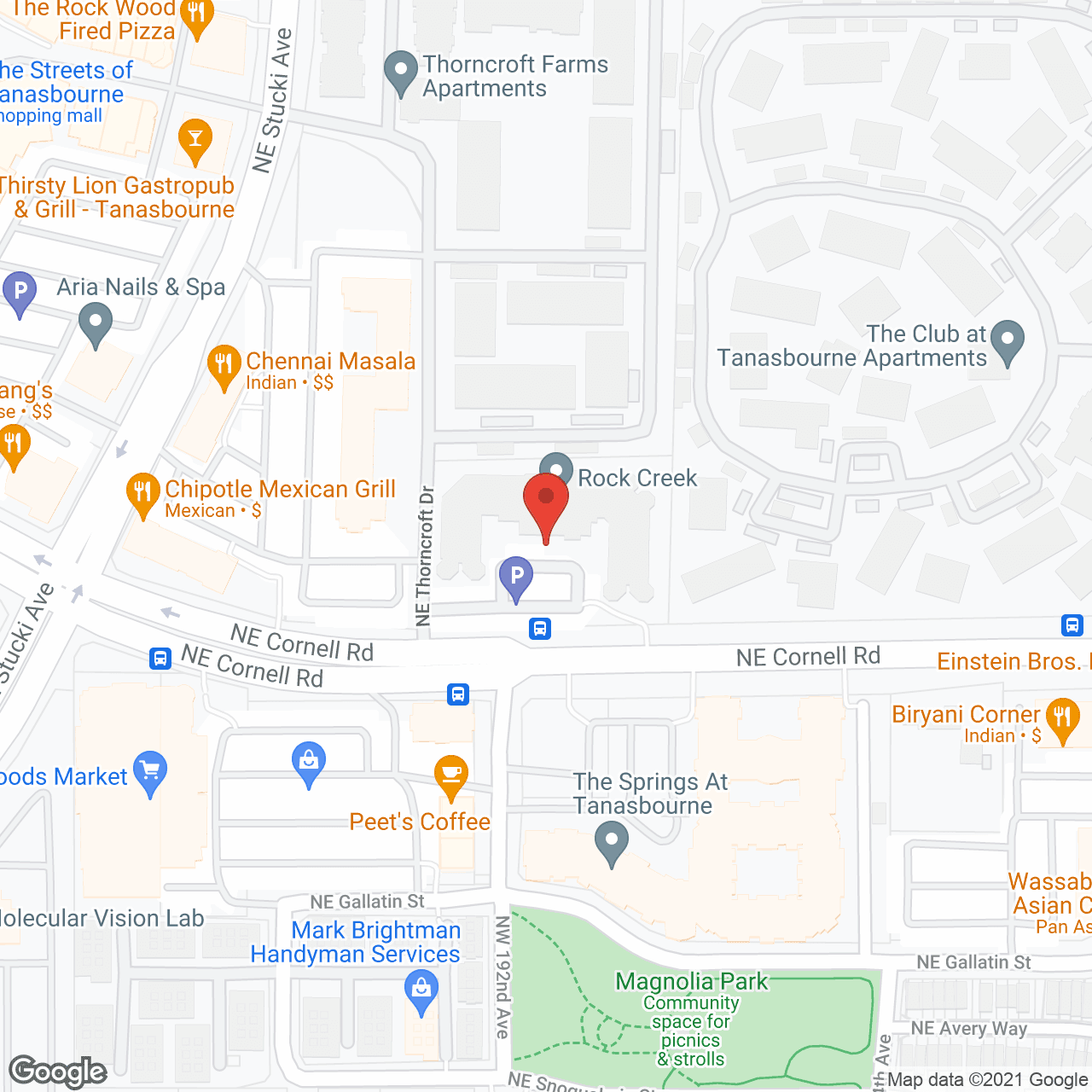 Map of the neighborhood around Holiday Rock Creek