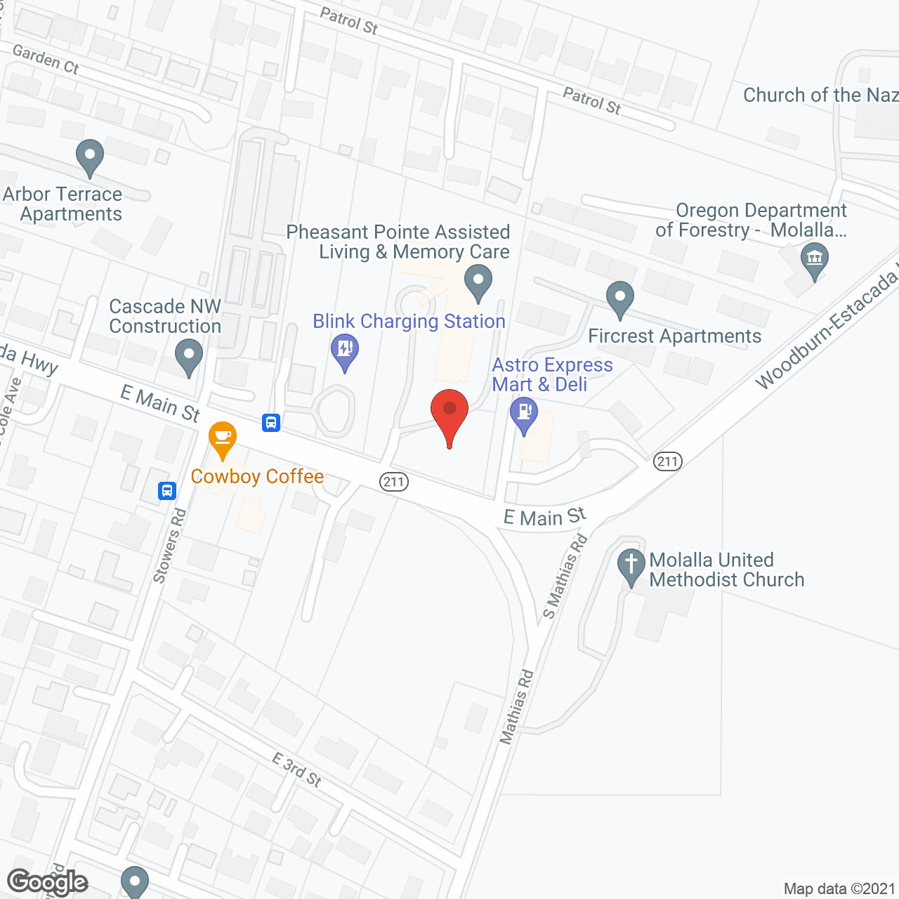 Map of the neighborhood around Pheasant Pointe Assisted Living