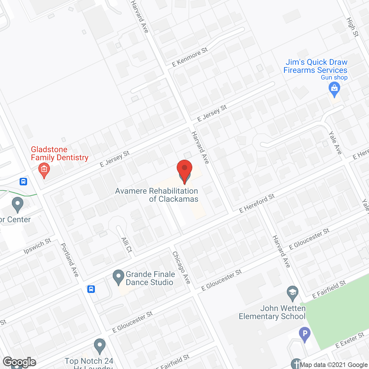 Map of the neighborhood around Avamere Rehabilitation of Clackamas