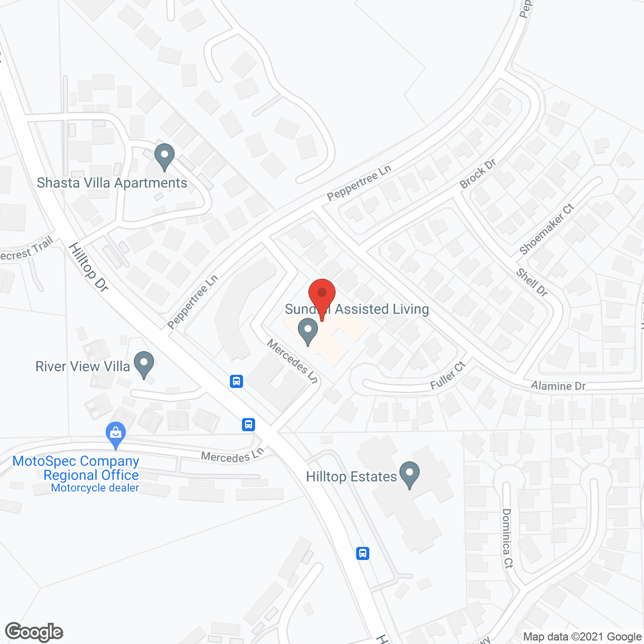 Map of the neighborhood around Sundial Assisted Living