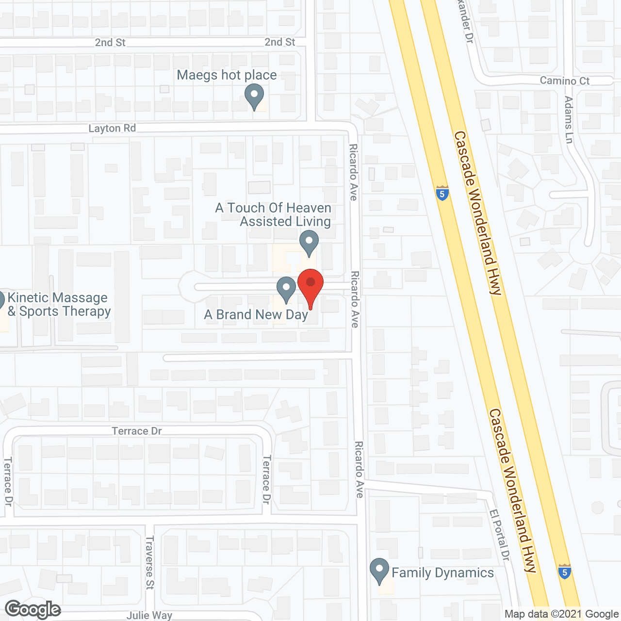 Map of the neighborhood around A Brand New Day