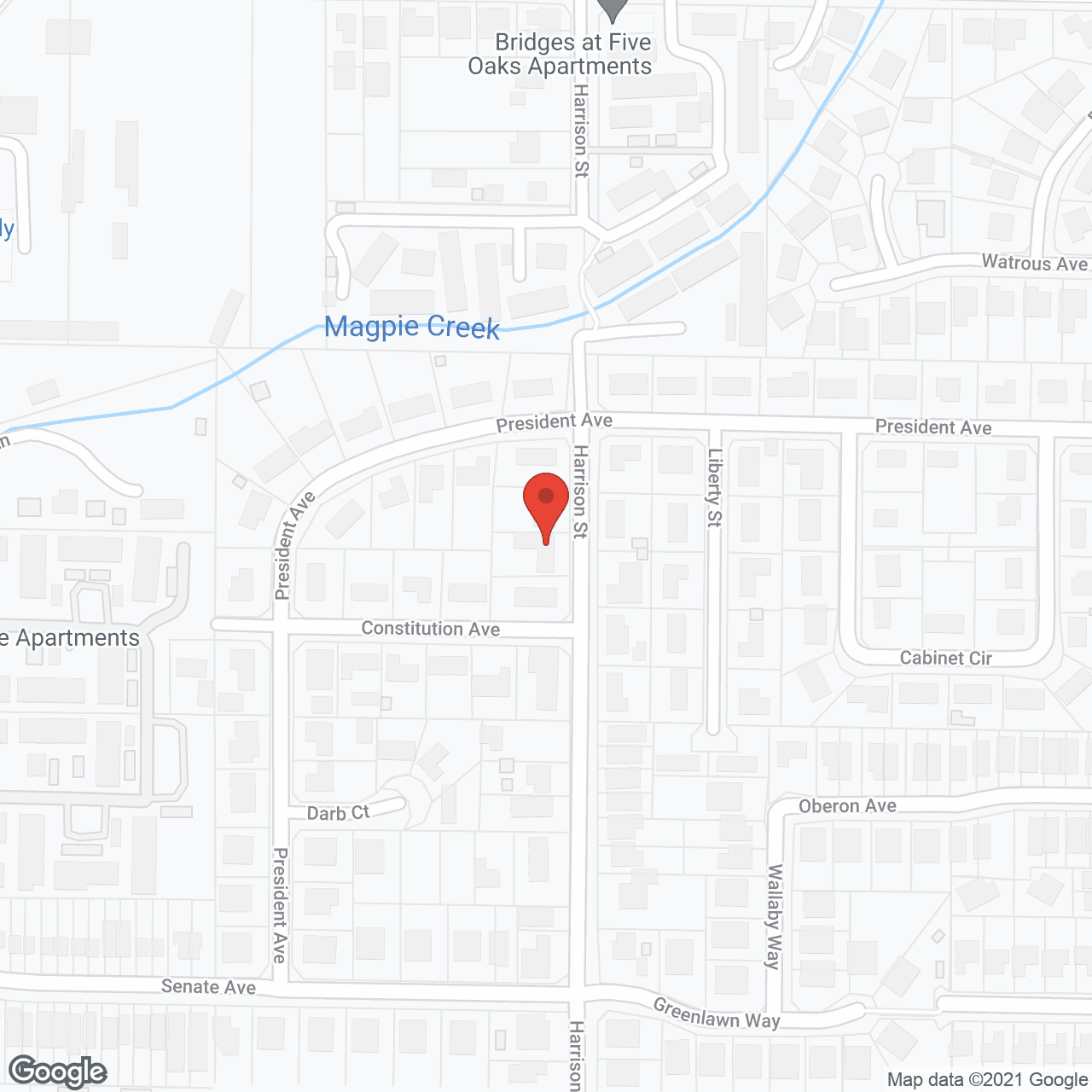 Map of the neighborhood around Jean Martin Homes