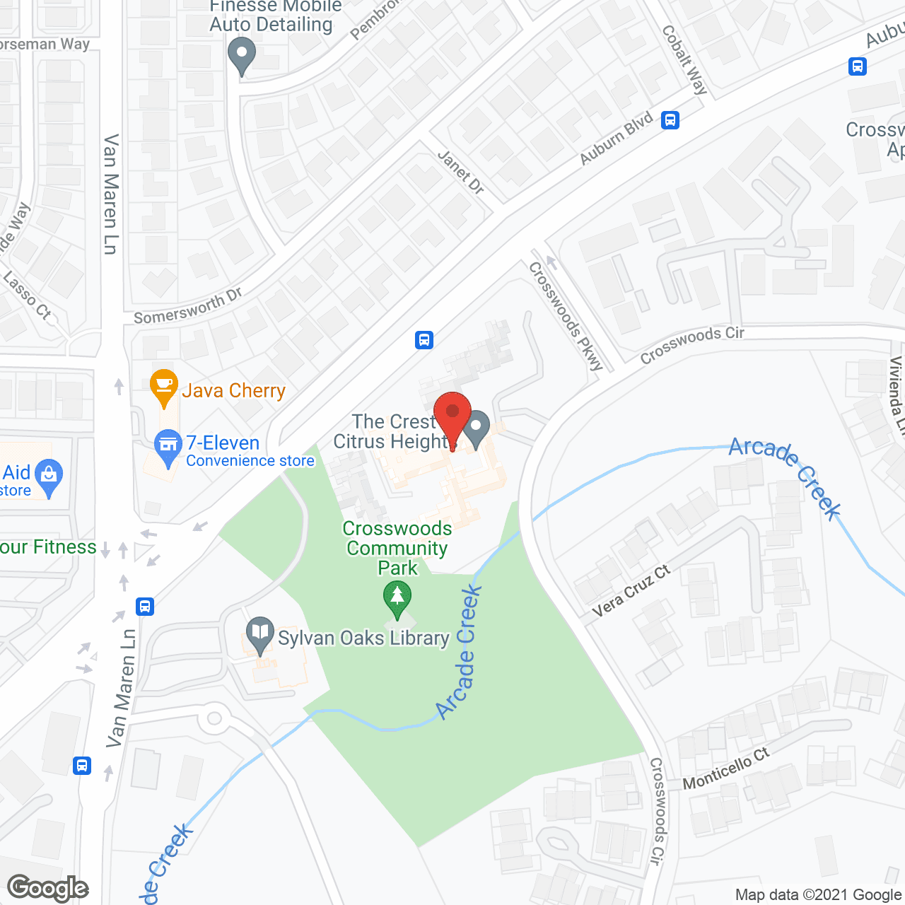 Map of the neighborhood around The Crest at Citrus Heights