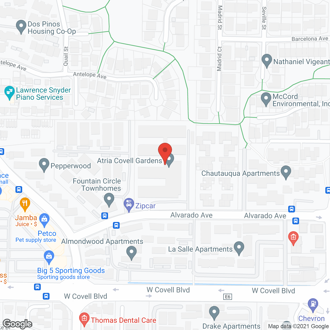 Map of the neighborhood around Atria Covell Gardens