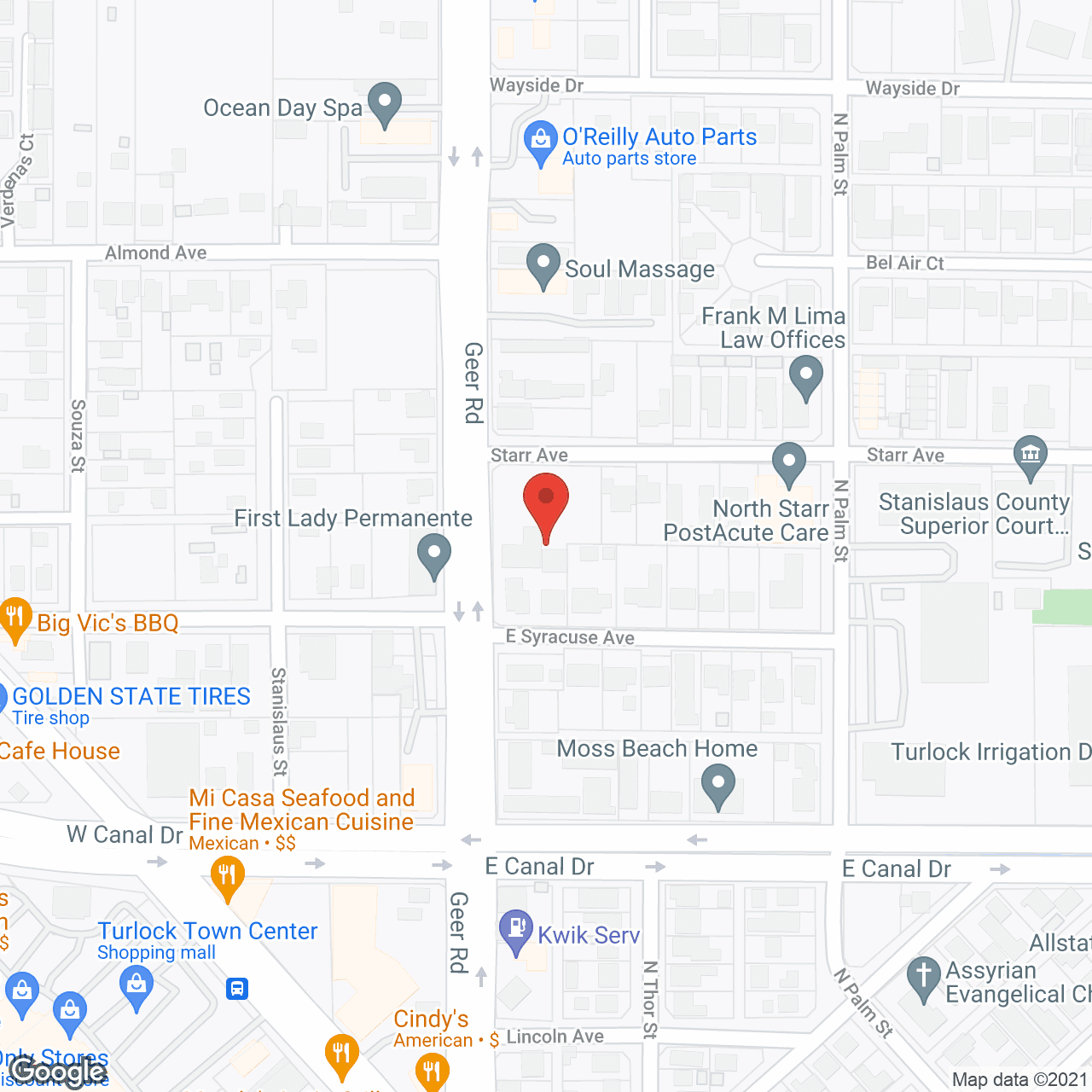 Map of the neighborhood around Lifespring Senior Campus
