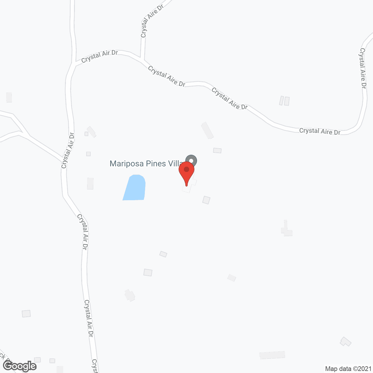 Map of the neighborhood around Mariposa Pines Villa