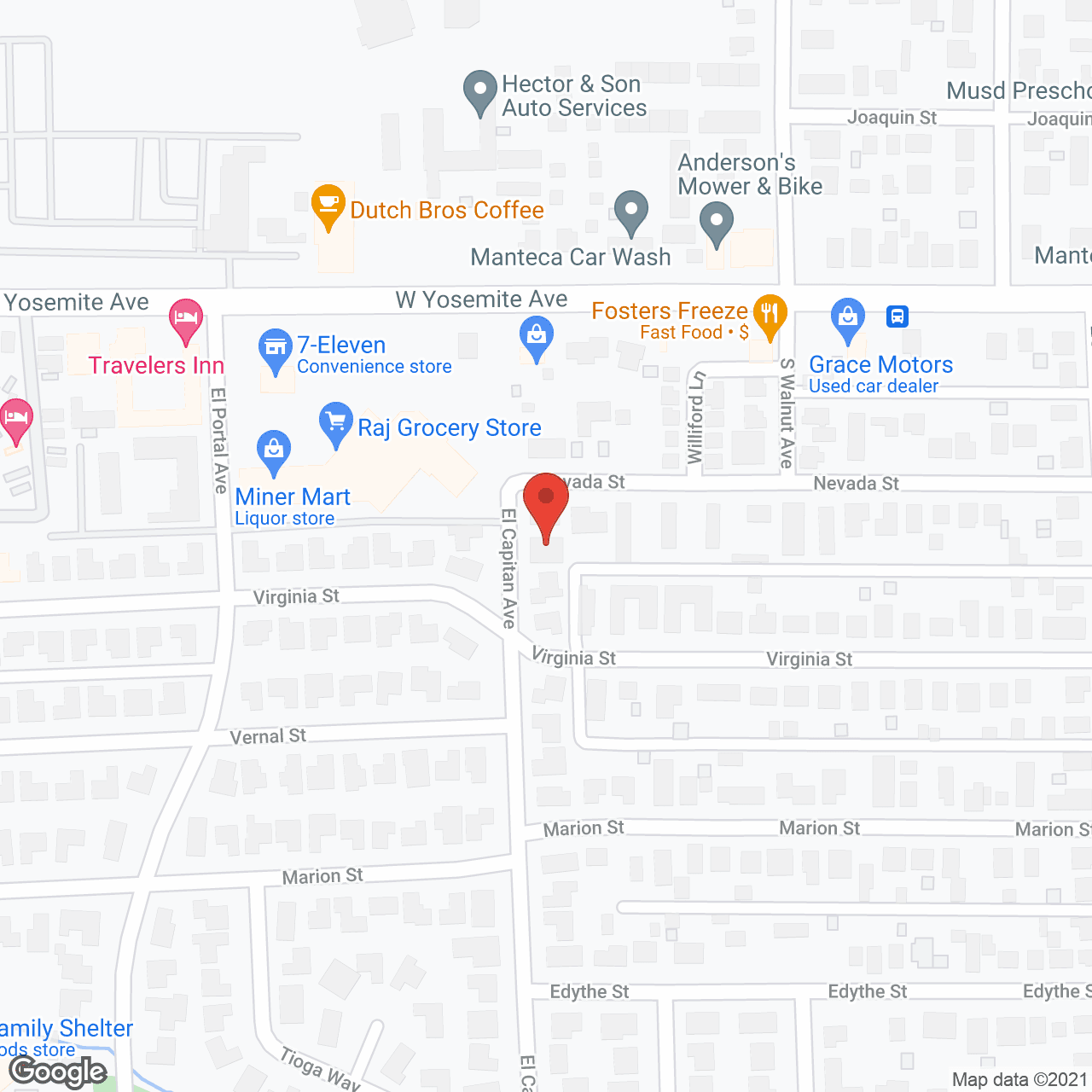 Map of the neighborhood around Sierra Guest Home