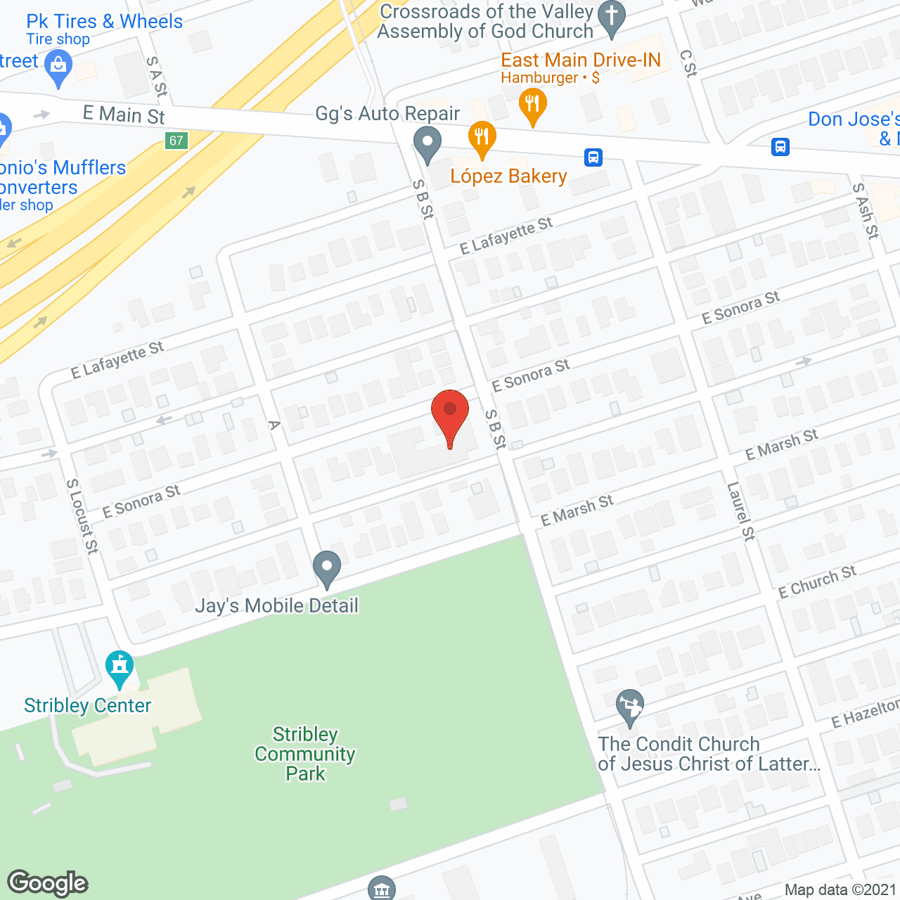 Map of the neighborhood around Delta at the Portside