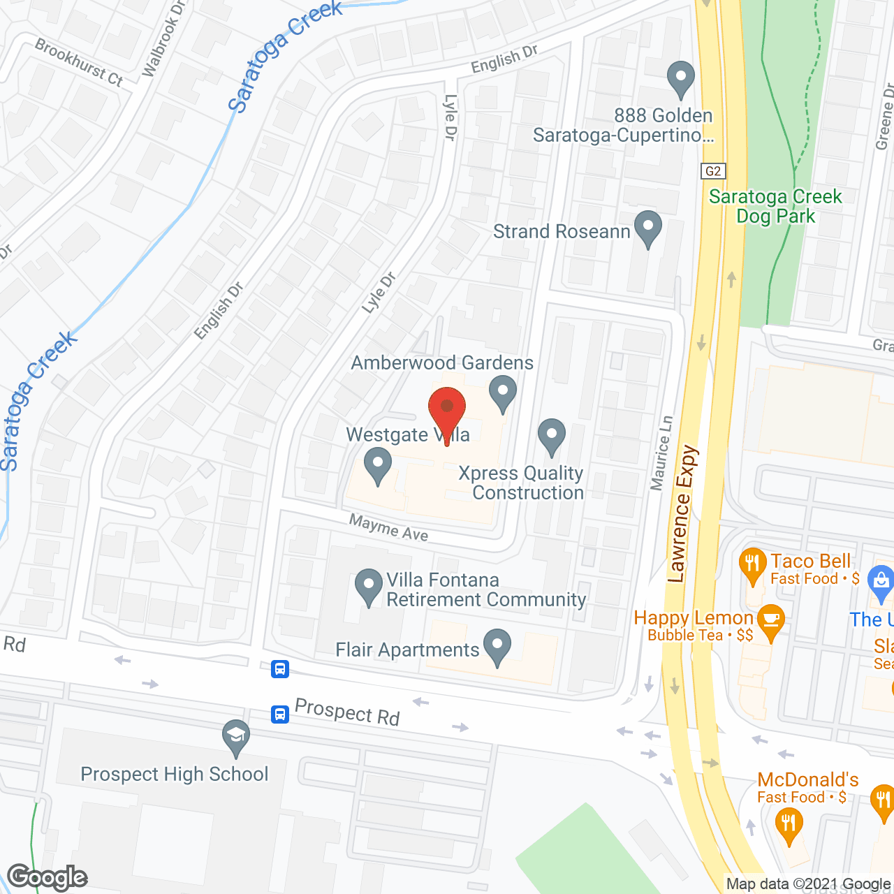 Map of the neighborhood around Westwood Post Acute