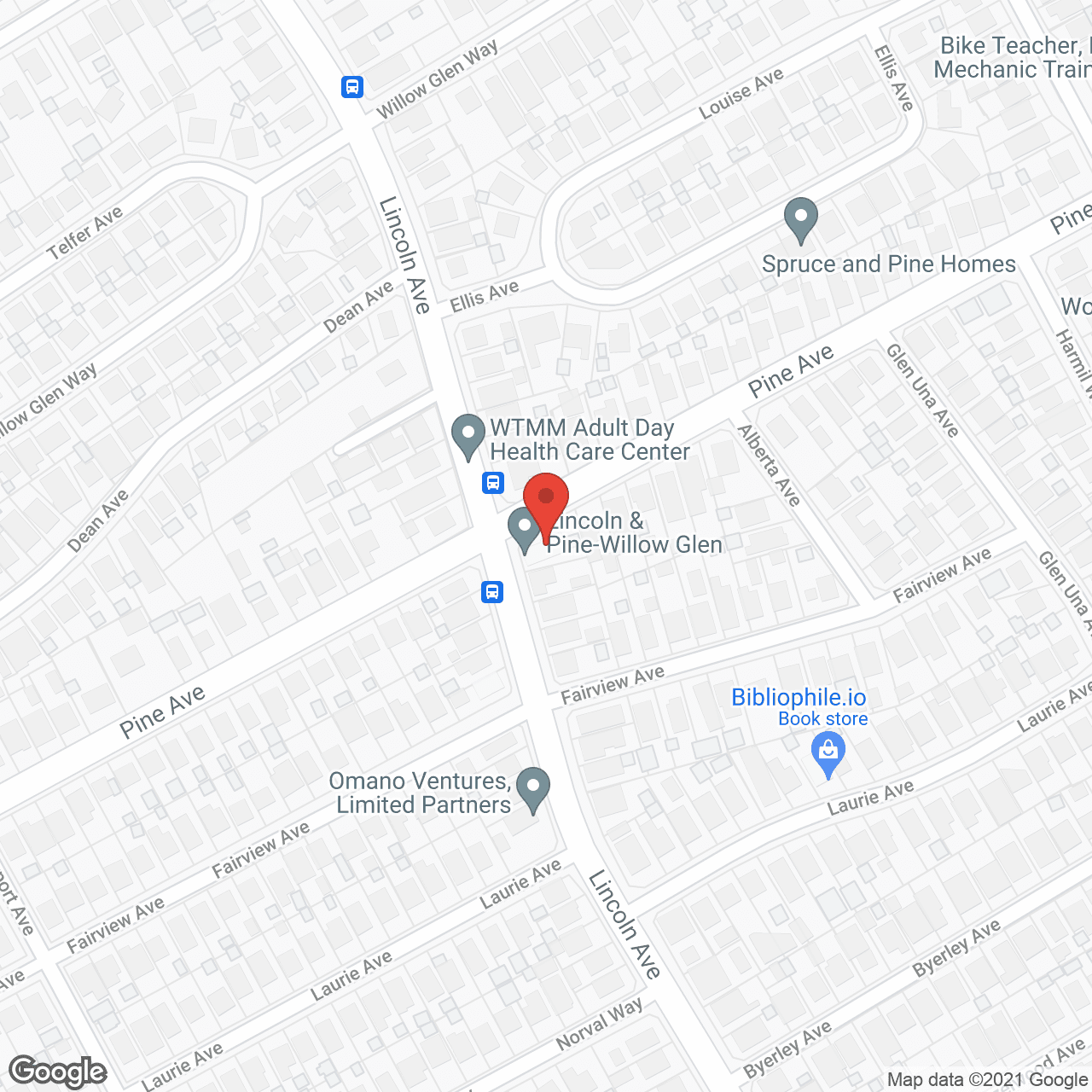 Map of the neighborhood around Lincoln and Pine RCH