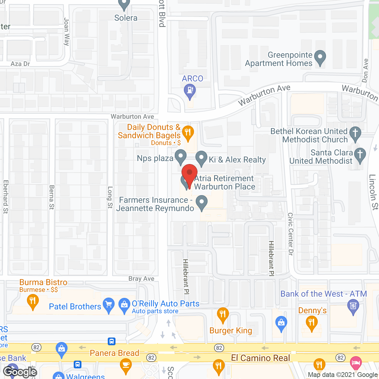 Map of the neighborhood around Holiday Warburton Place