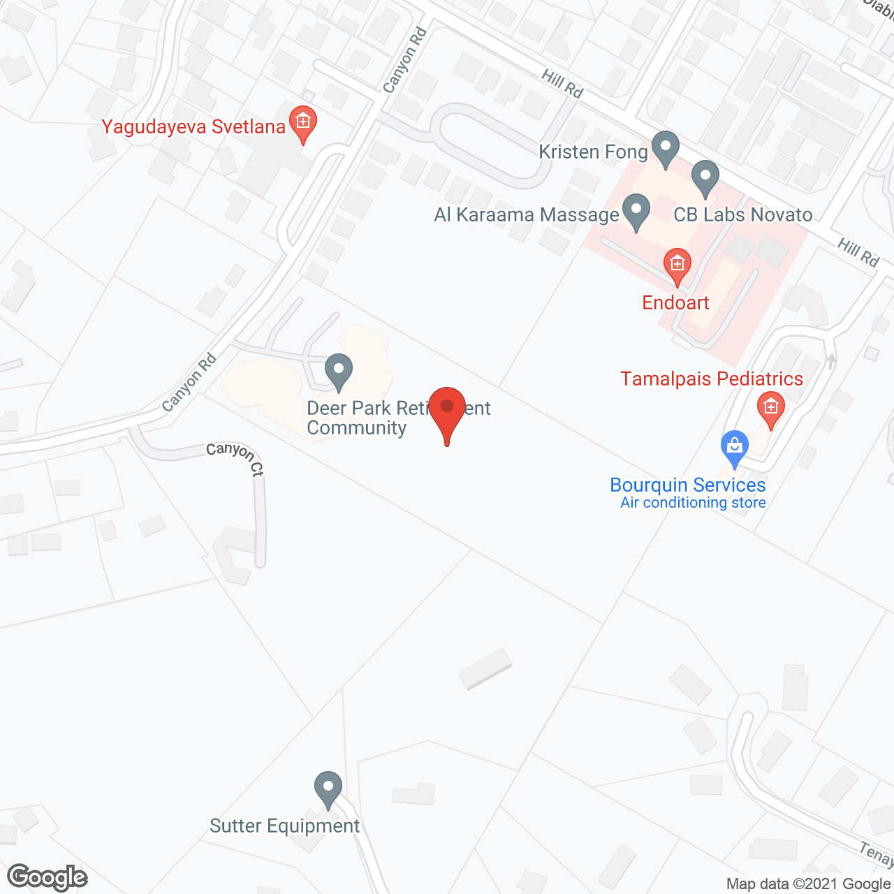 Map of the neighborhood around Deer Park Retirement Community