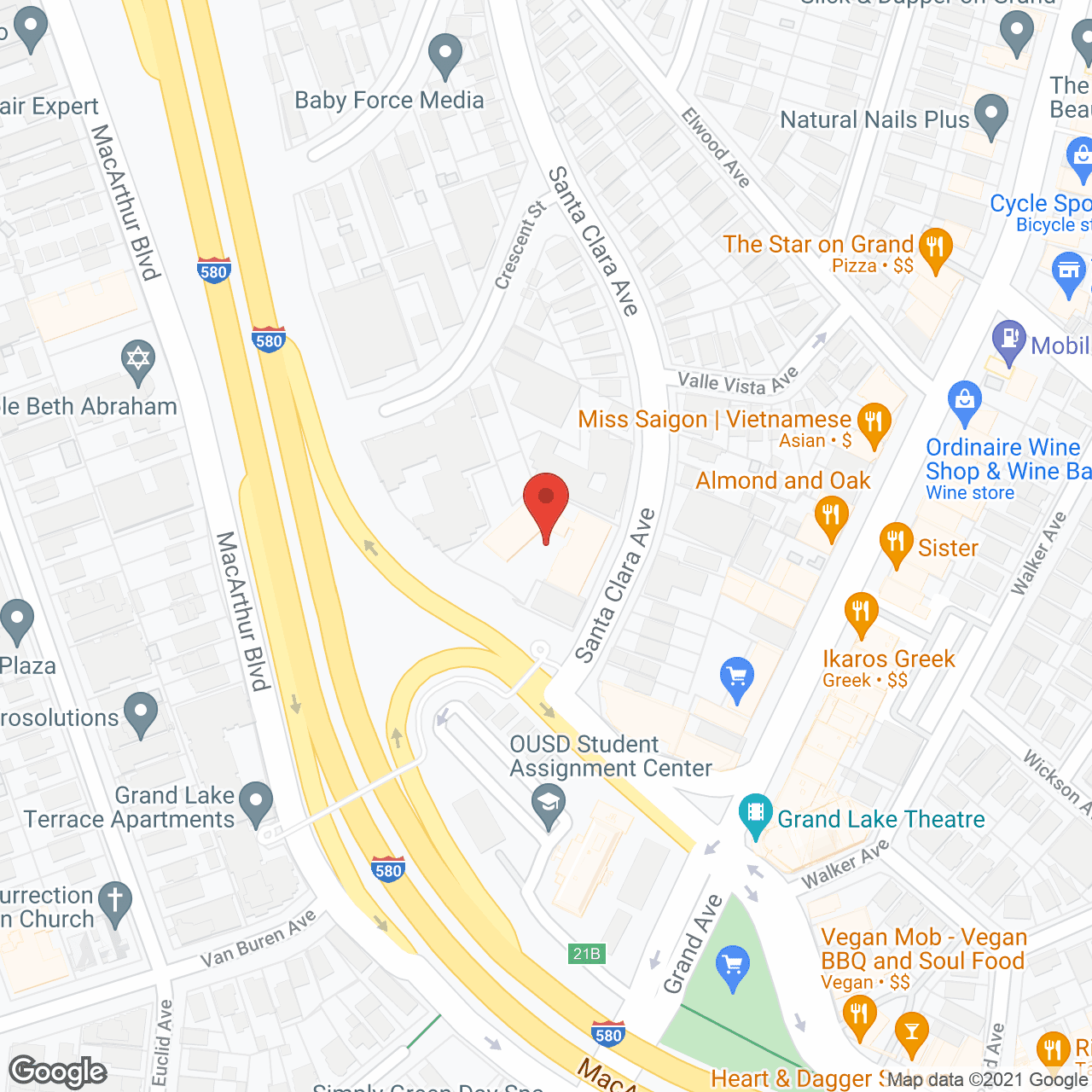 Map of the neighborhood around Grand Lake Gardens