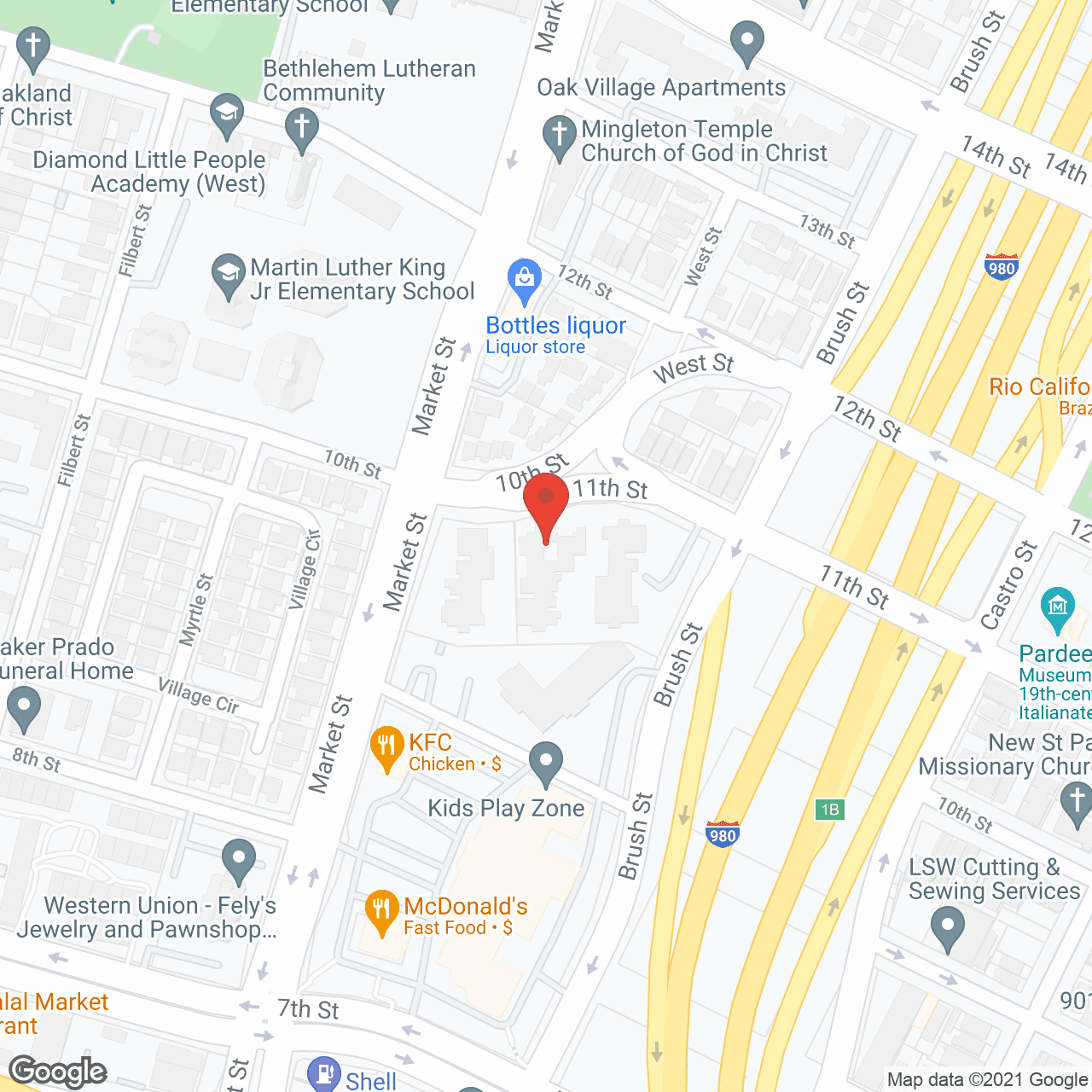 Map of the neighborhood around St Mary's Gardens