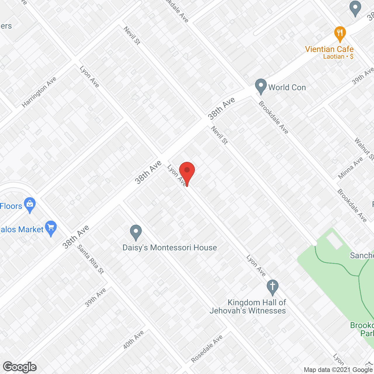 Map of the neighborhood around Mark Twain Senior Community