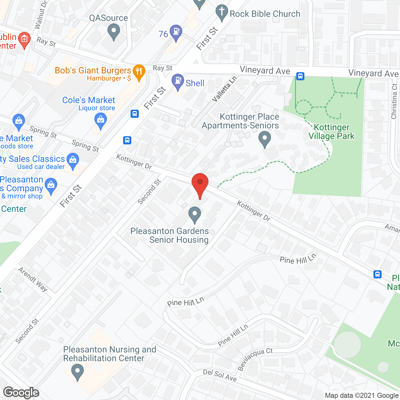 Map of the neighborhood around Pleasanton Gardens Inc