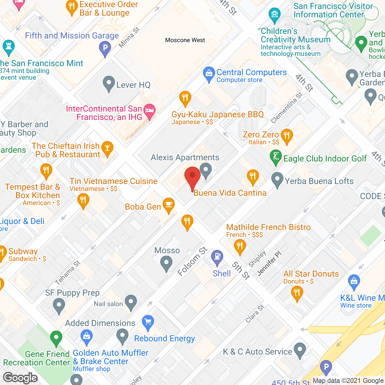 Map of the neighborhood around Alexis Apartments