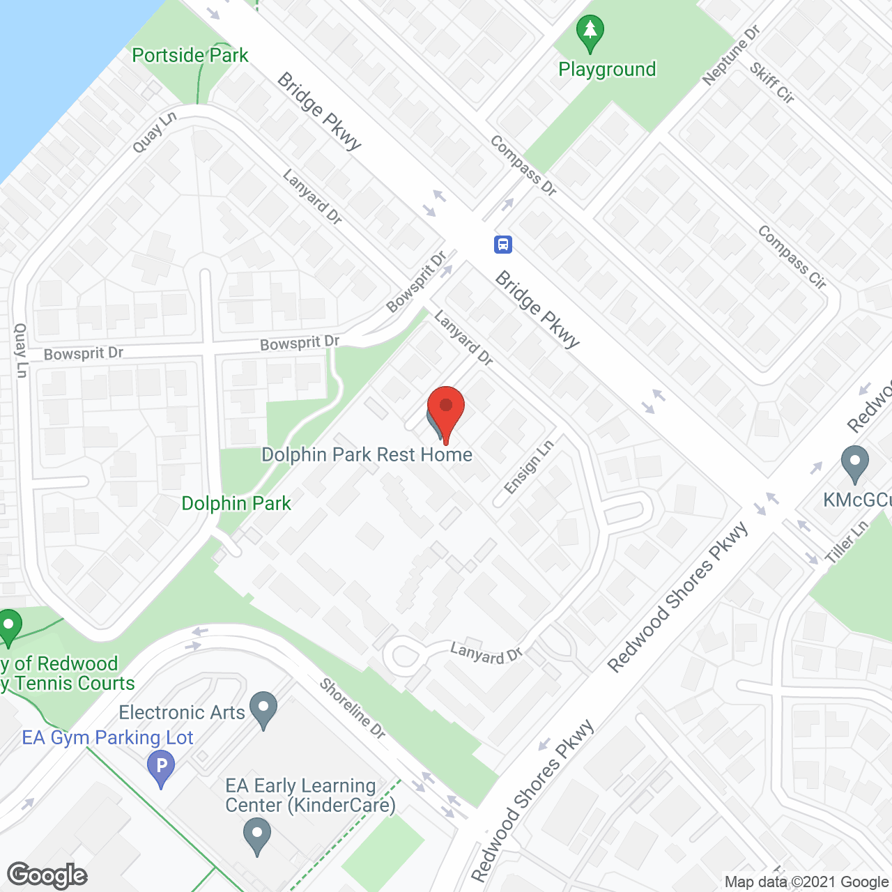 Map of the neighborhood around Dolphin Park Rest Home