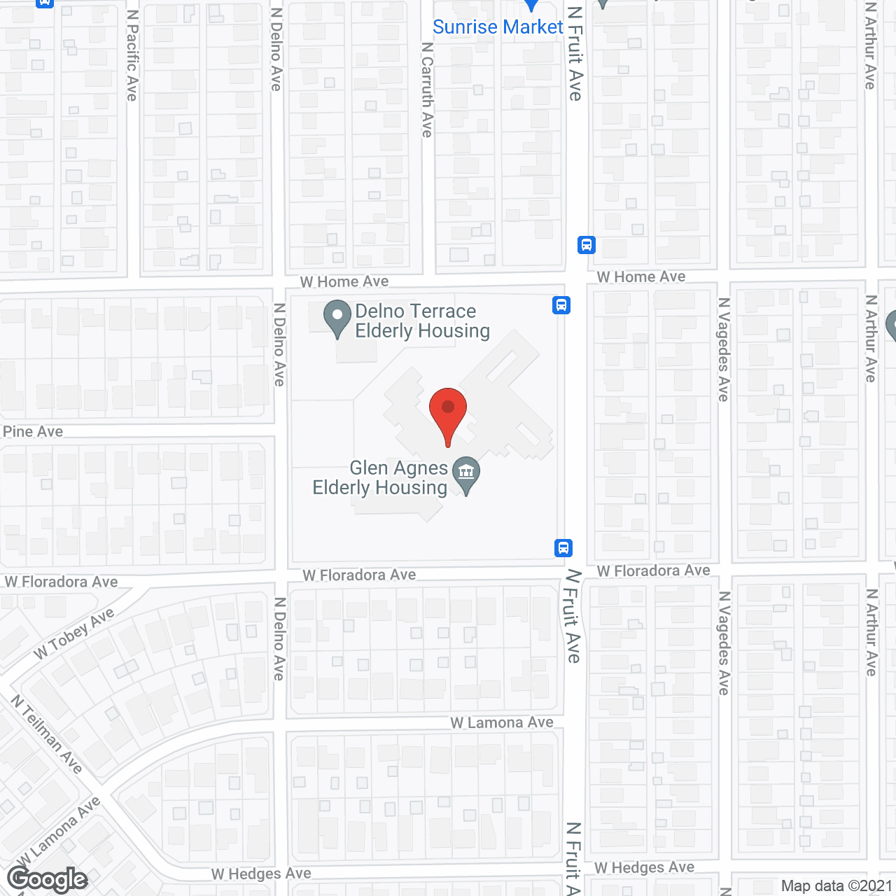 Map of the neighborhood around Glen Agnes Elderly Housing