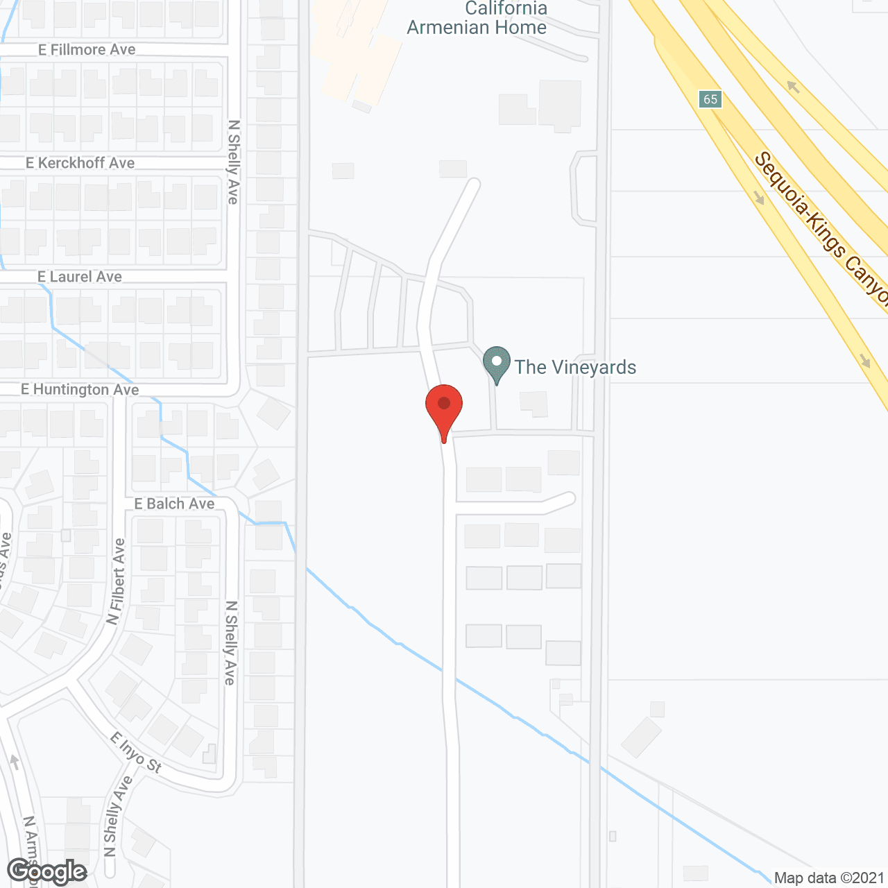 Map of the neighborhood around CA Armenian Home