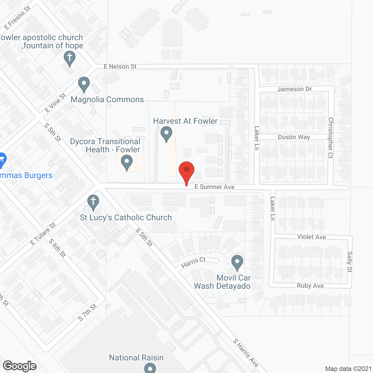 Map of the neighborhood around Harvest At Fowler