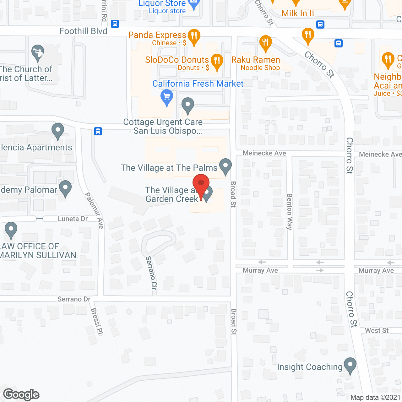 Map of the neighborhood around Consolidated-Garden Creek At the Village