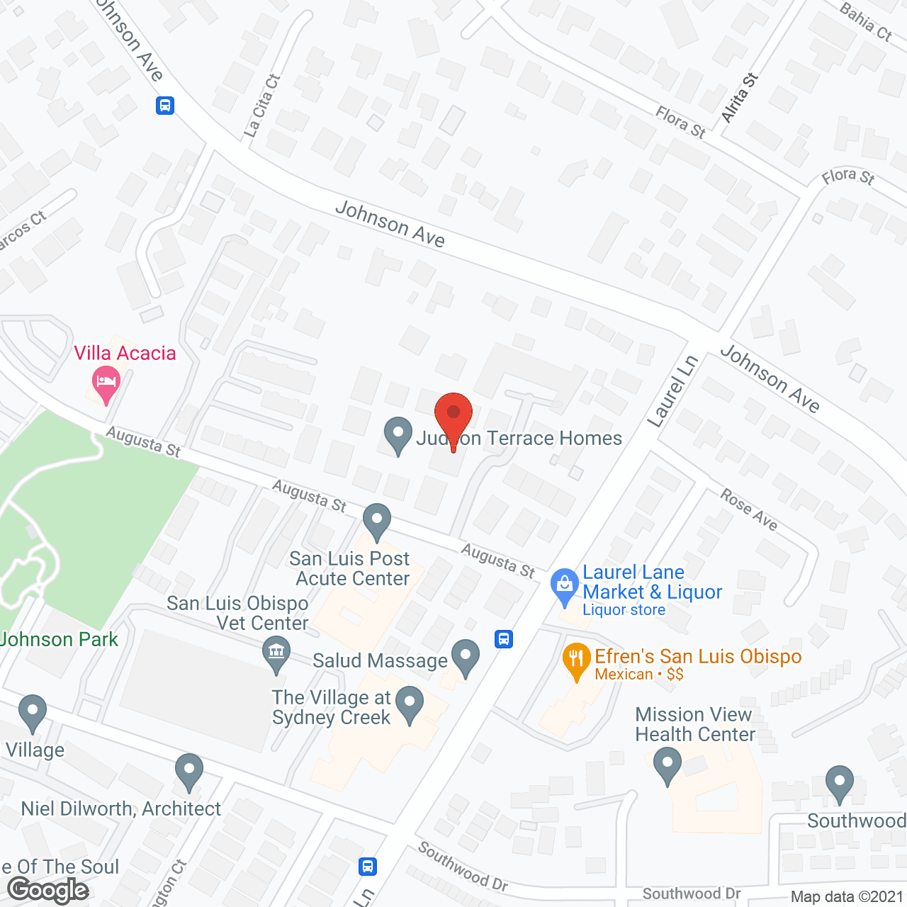 Map of the neighborhood around Judson Terrace Homes