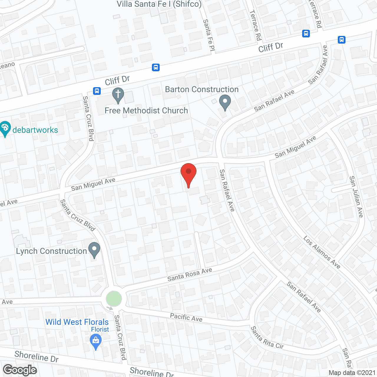 Map of the neighborhood around Casa San Miguel
