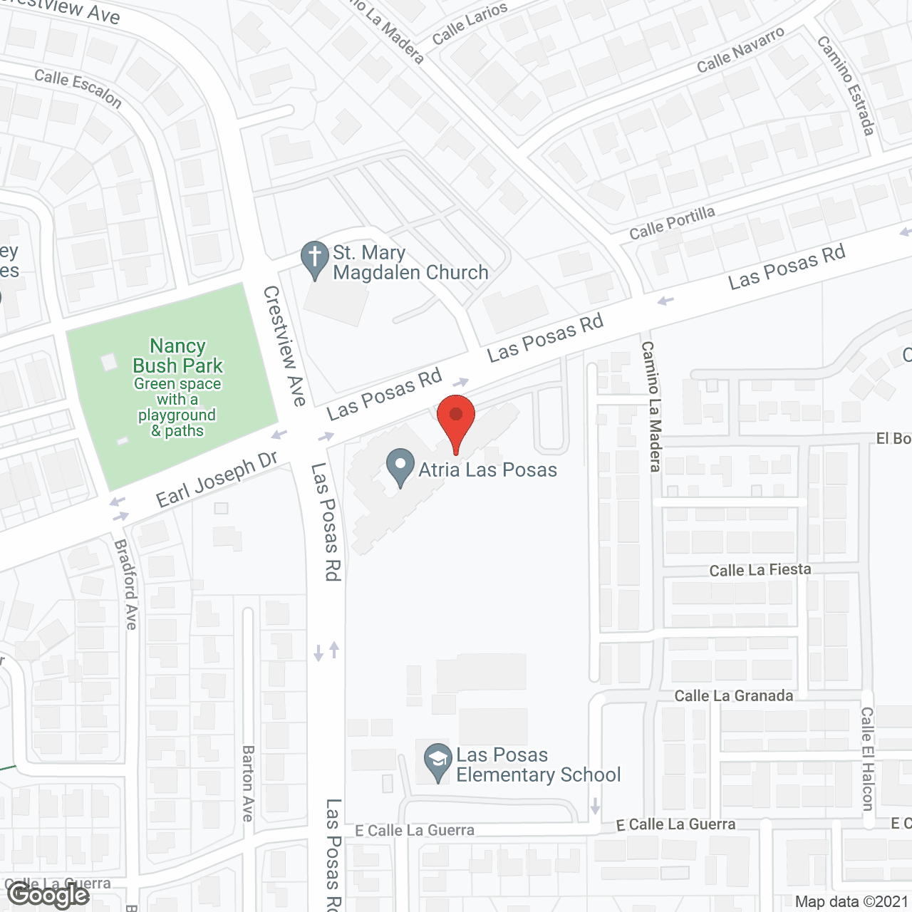 Map of the neighborhood around Atria Las Posas