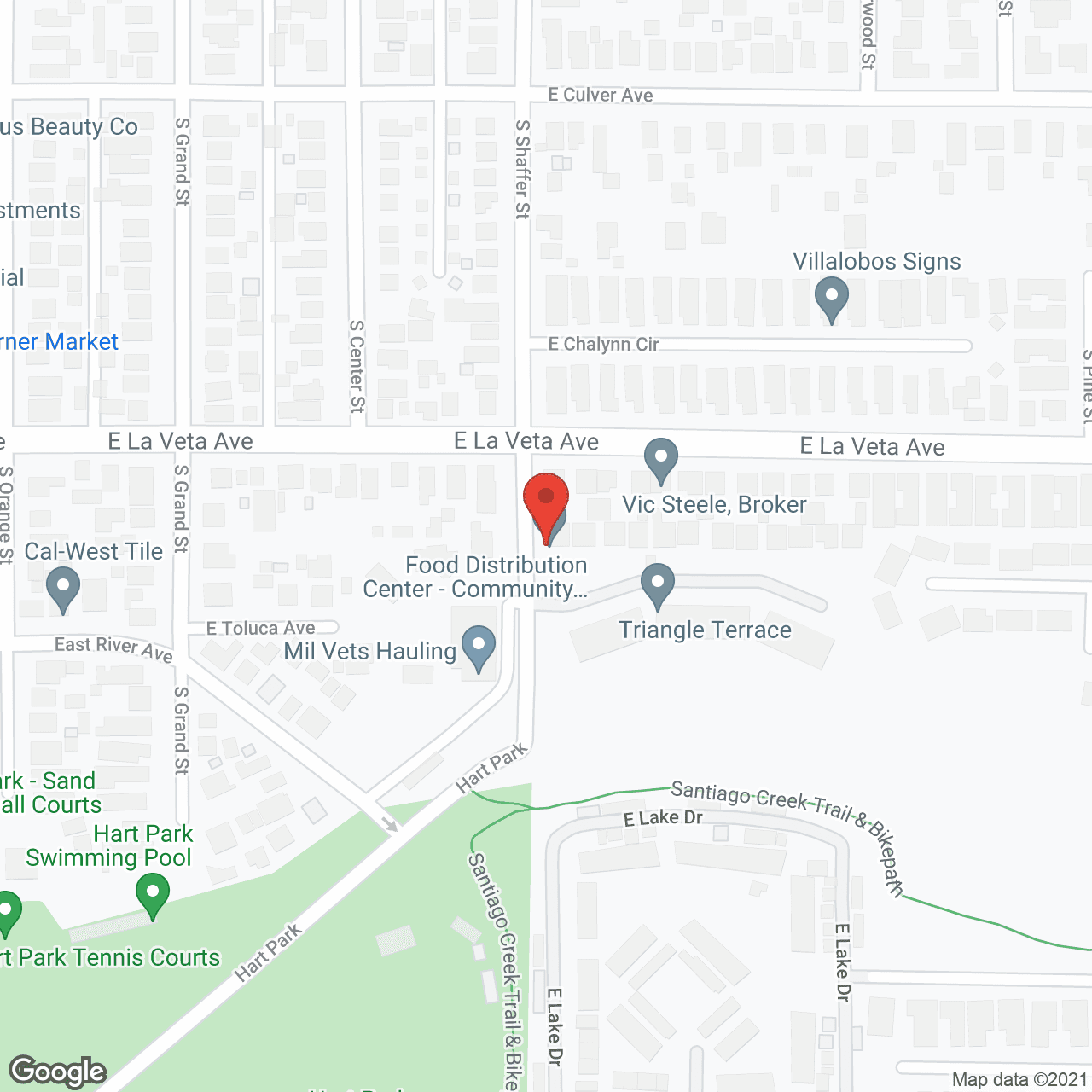 Map of the neighborhood around Triangle Terrace