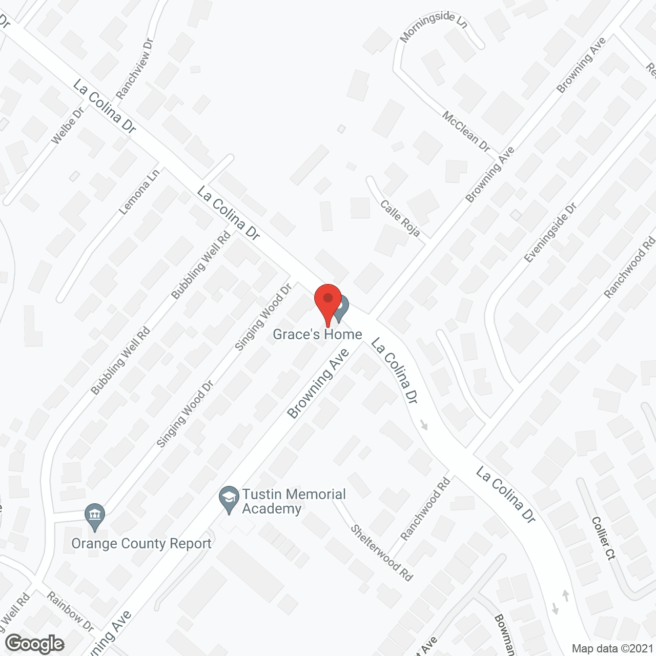 Map of the neighborhood around Grace's Home II