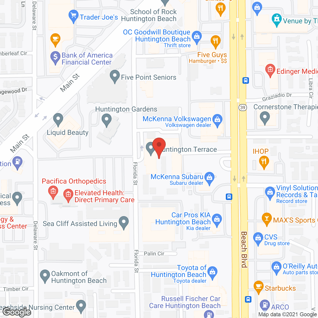 Map of the neighborhood around Huntington Terrace