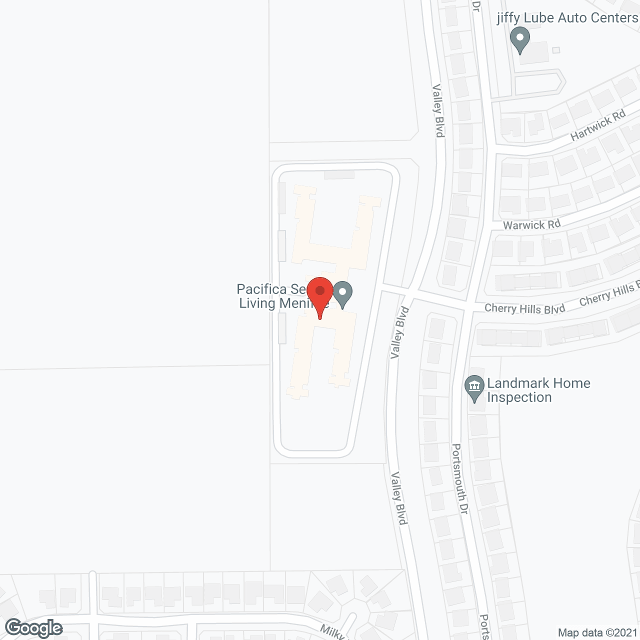 Map of the neighborhood around Pacifica Senior Living Menifee