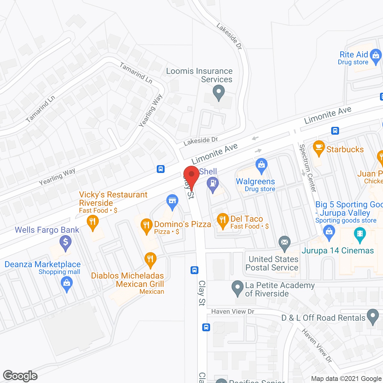 Map of the neighborhood around Pacifica Senior Living Riverside