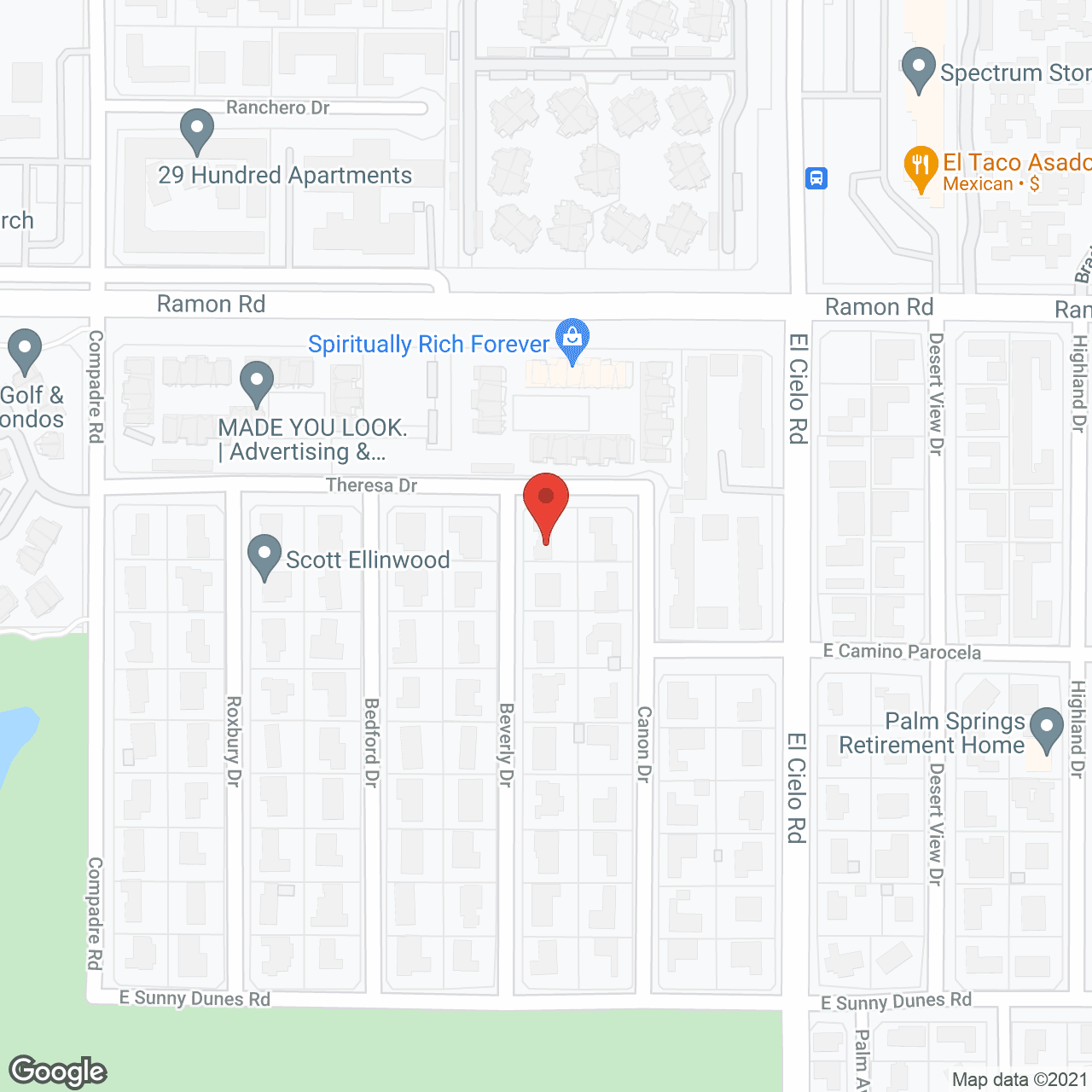 Map of the neighborhood around Beverly Manor
