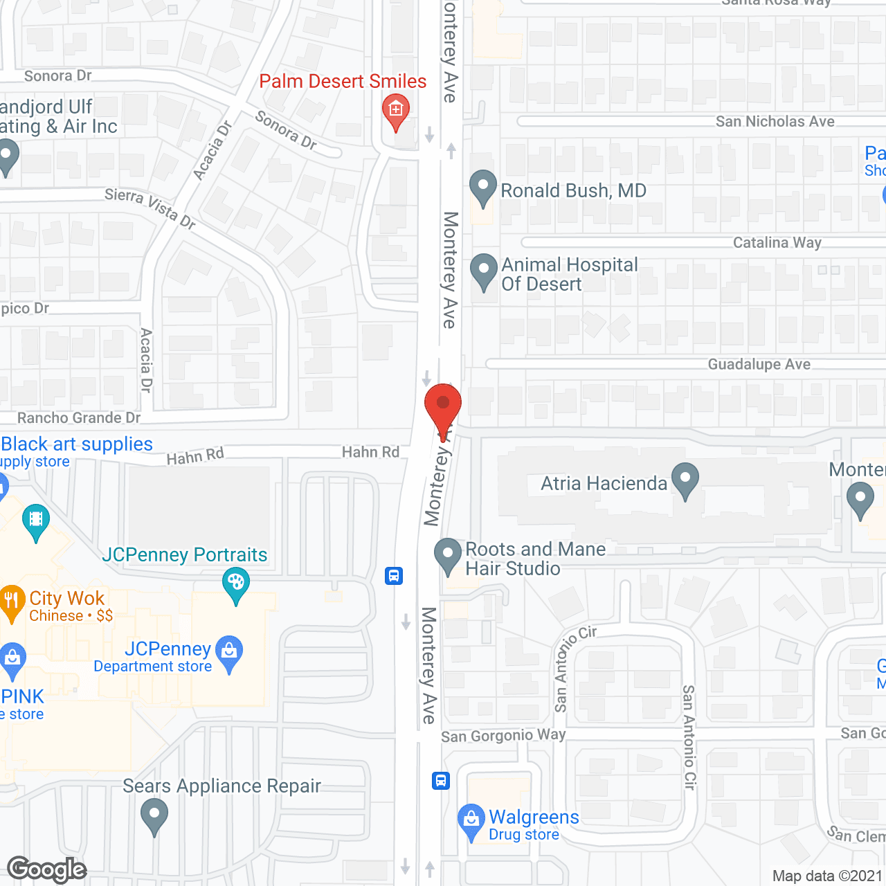 Map of the neighborhood around Atria Hacienda