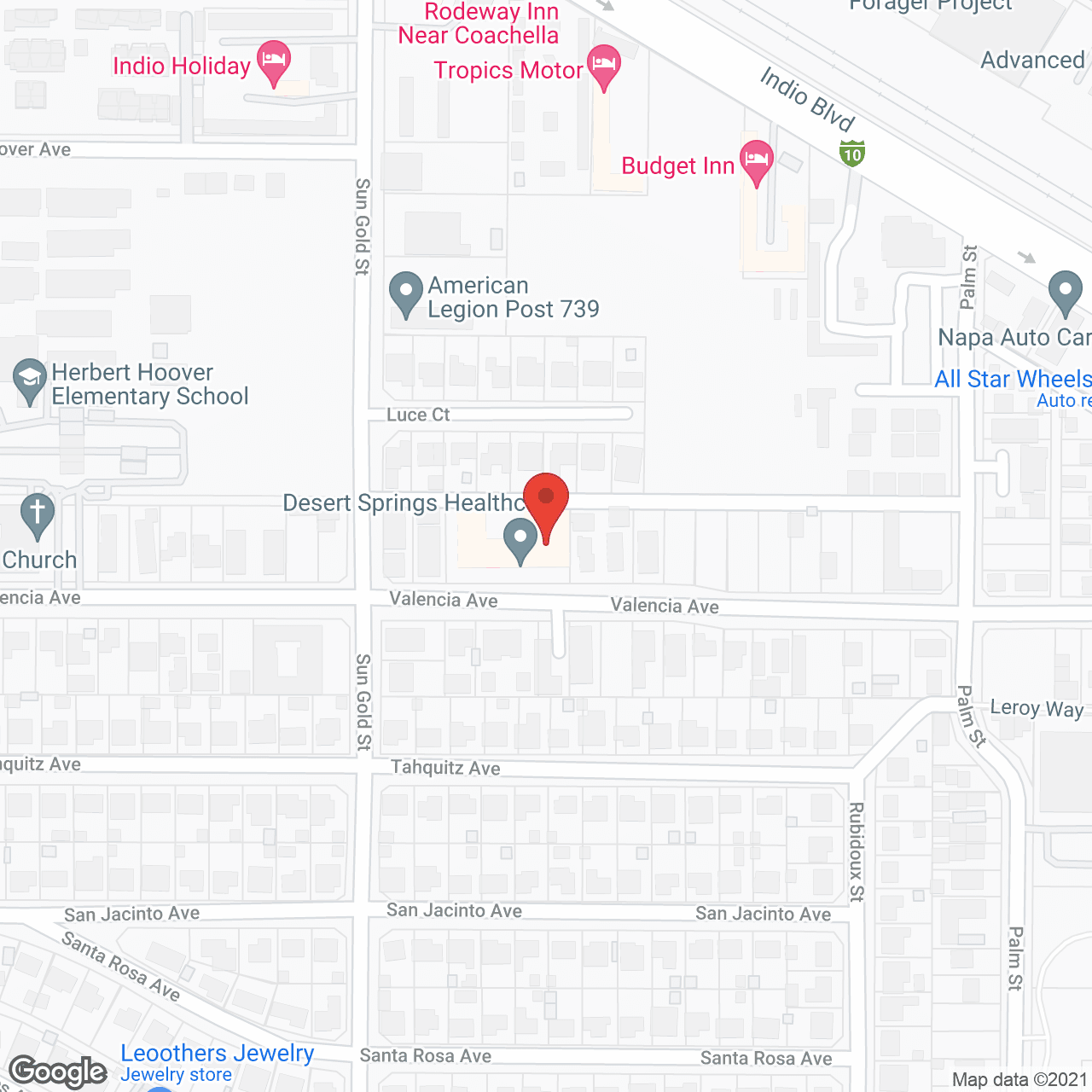 Map of the neighborhood around Valencia Palms Nursing Ctr