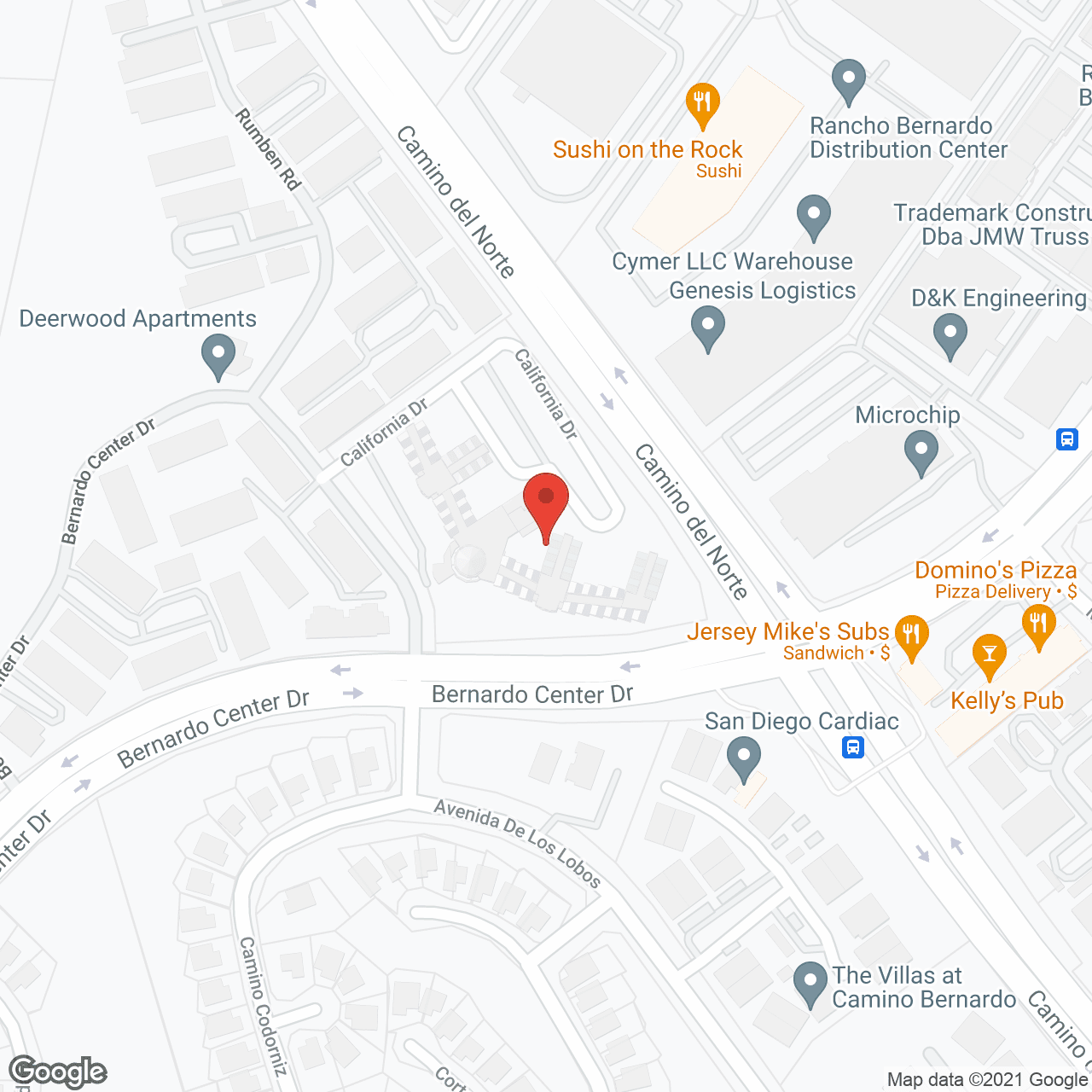 Map of the neighborhood around Villa Rancho Bernardo
