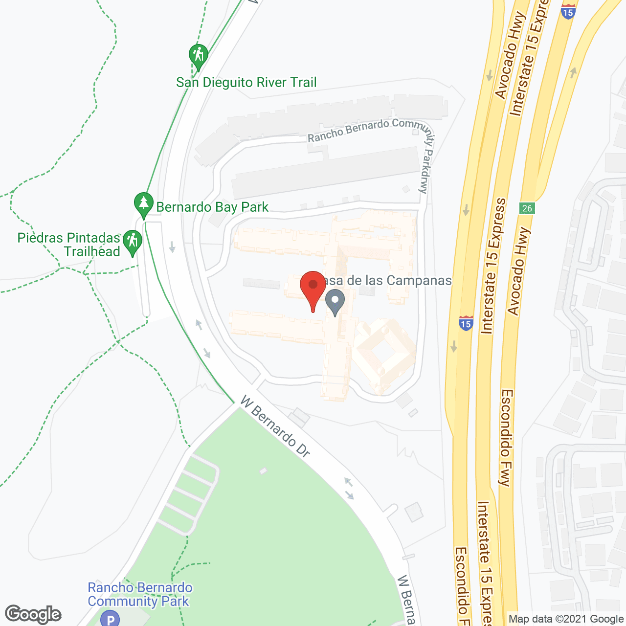 Map of the neighborhood around Casa De Las Campanas