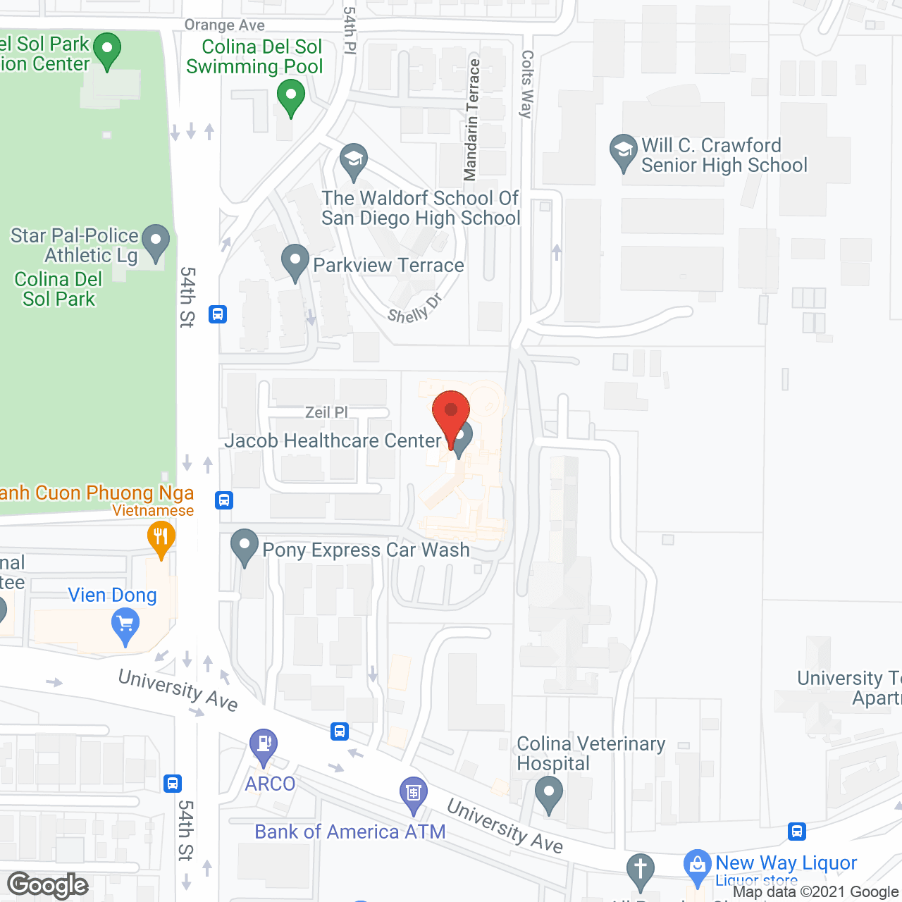 Map of the neighborhood around Jacob Health Care Ctr
