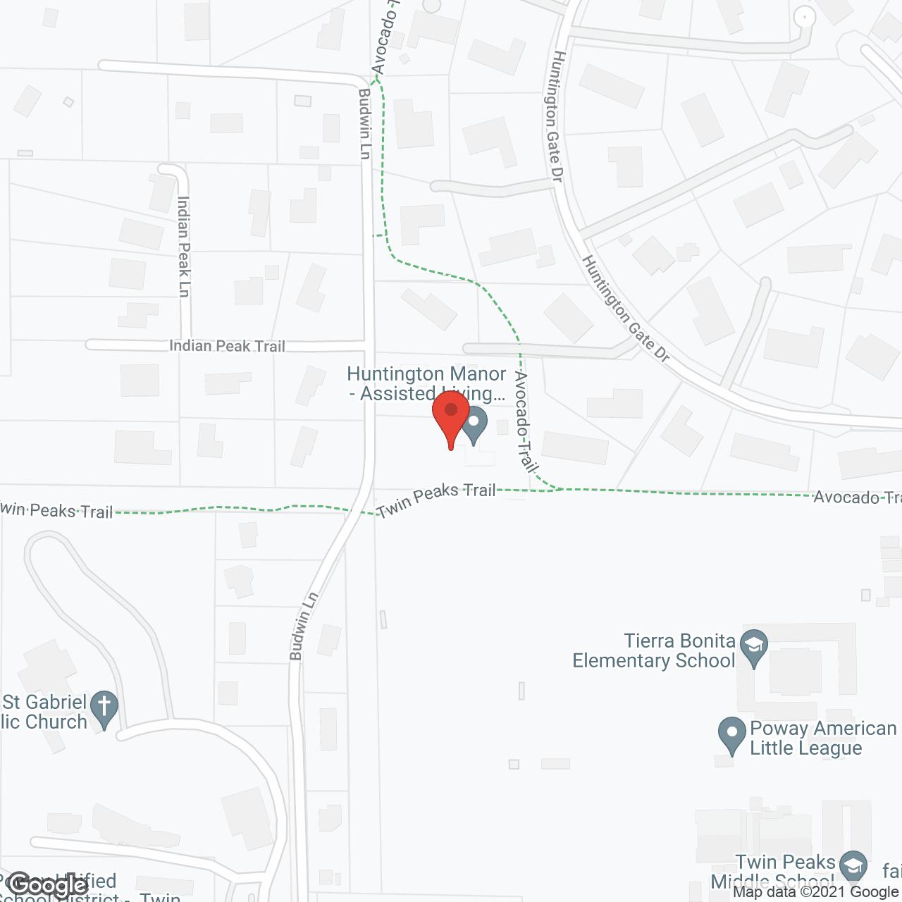Map of the neighborhood around Huntington Manor