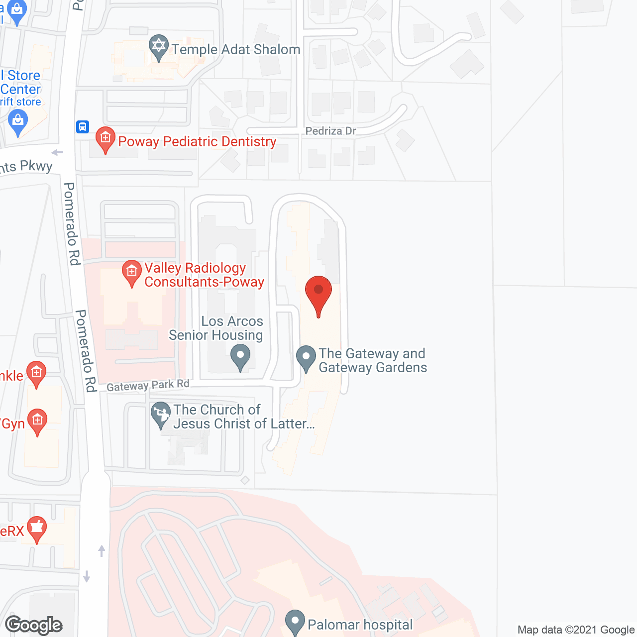 Map of the neighborhood around Pacifica Senior Living Poway