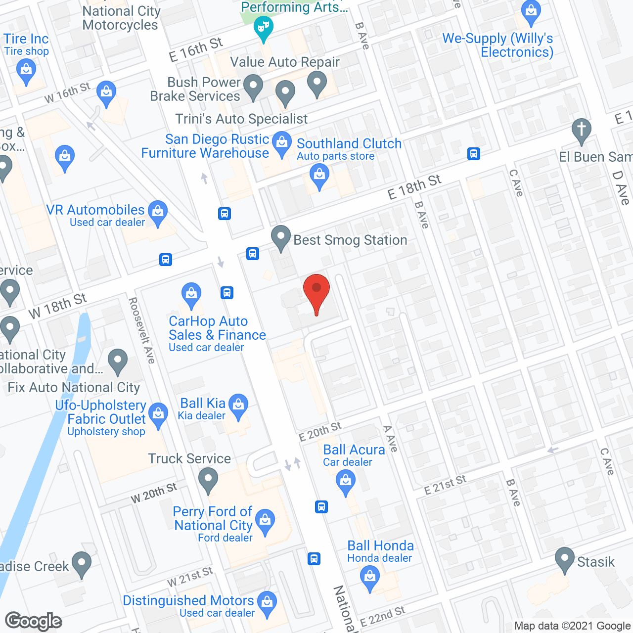 Map of the neighborhood around Hillcrest Manor Sanitarium