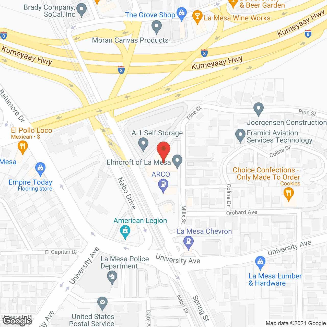 Map of the neighborhood around Grossmont Gardens Memory Care