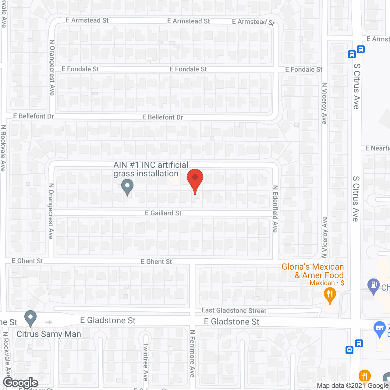 Map of the neighborhood around Gaillard Manor