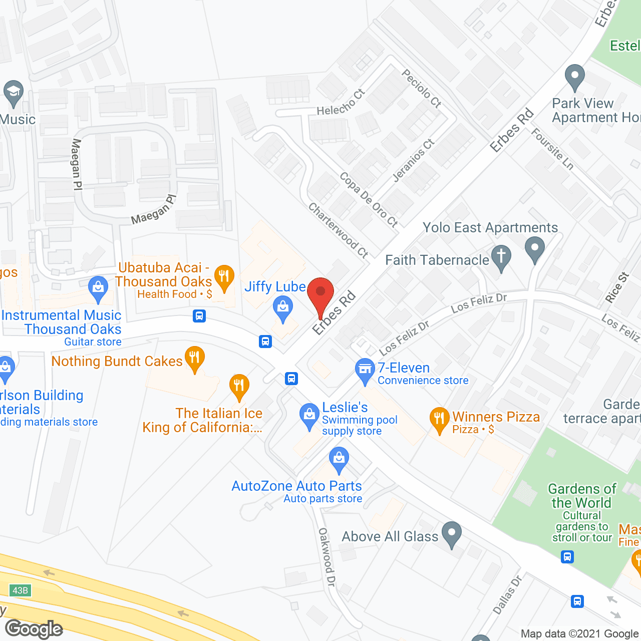 Map of the neighborhood around Royal Oaks Inn