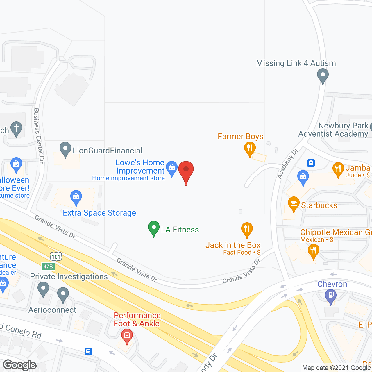 Map of the neighborhood around Ventura Estates