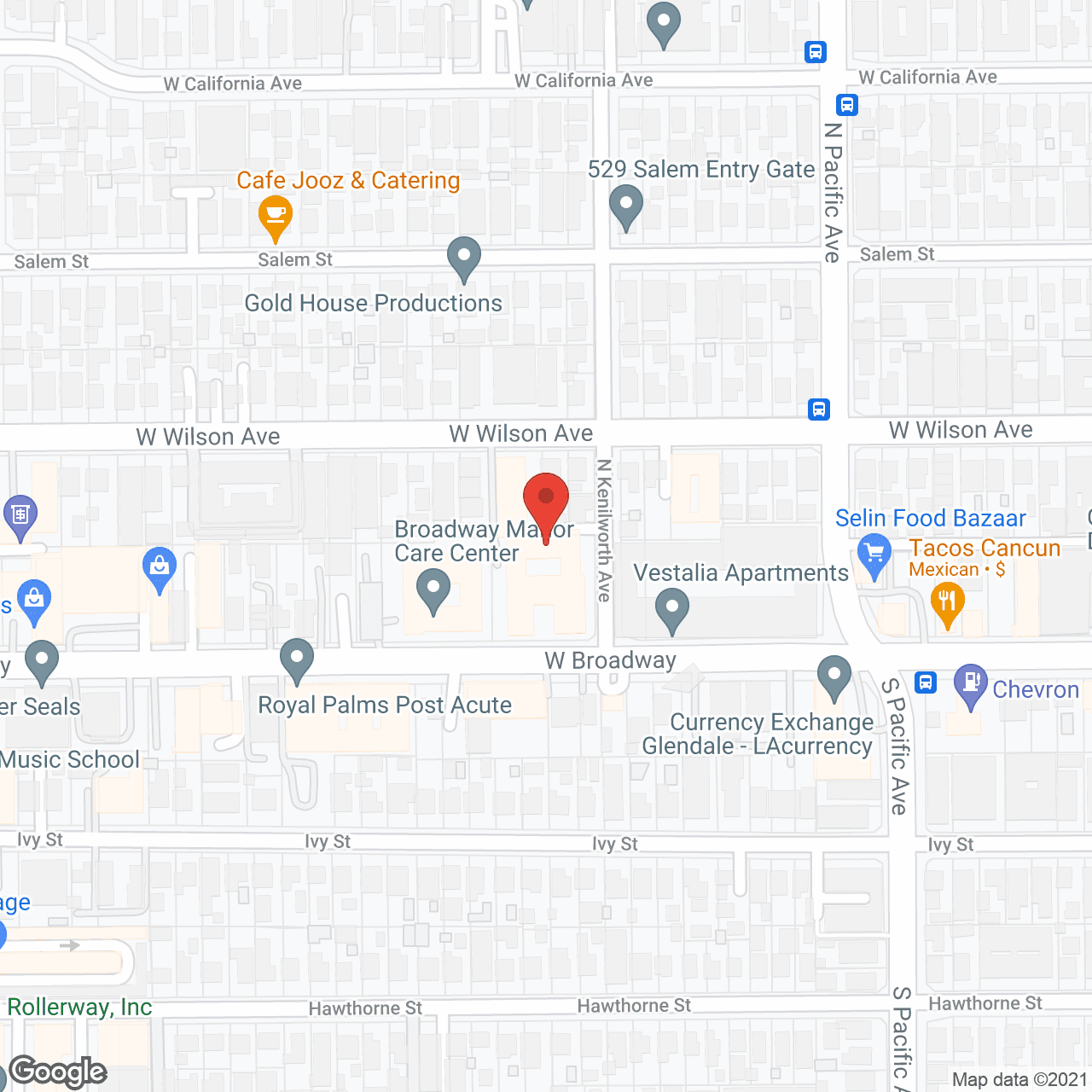 Map of the neighborhood around Broadview Residential Care Center