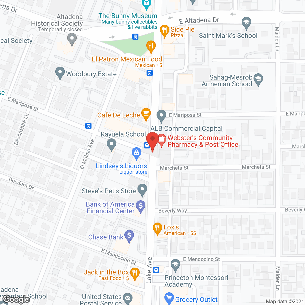 Map of the neighborhood around North Lake Villa