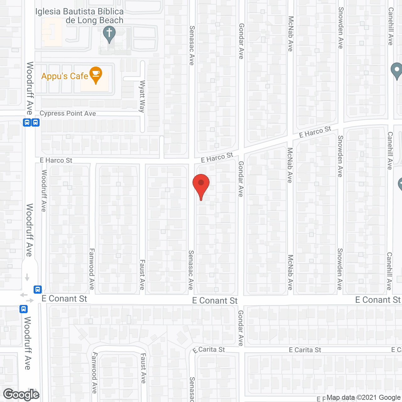 Map of the neighborhood around Agape Christian Homes